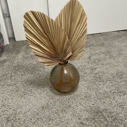 Dried Palm Leaves And Vase