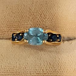 Blue Zircon and Royal Appetite Ring