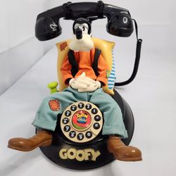 Vintage Disney Telemania Goofy Animated Talking Landline Corded Telephone Works