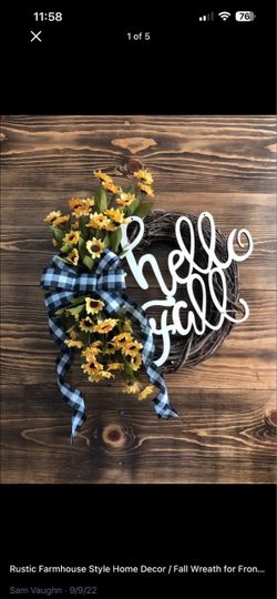 NEW Home Decor Fall Wreaths Handmade Rustic Farmhouse