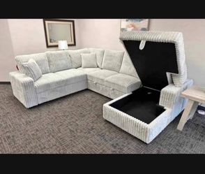 Storage Sectional Sofa New Pull Out Bed Finance Available 