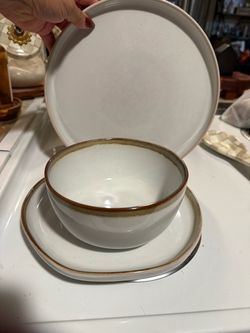 White Ceramic Plates and Bowls Set