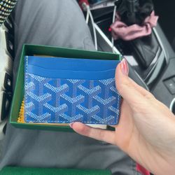 Authentic Goyard Blue Card Holder – Box + Tag + Papers