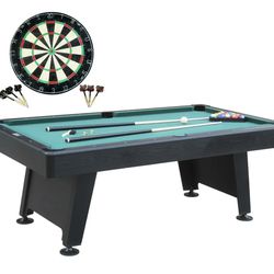 BRAND NEW - 84” Barrington Billiard Arcade Pool Table with Bonus Dartboard Set