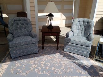 2 easy chairs and end table