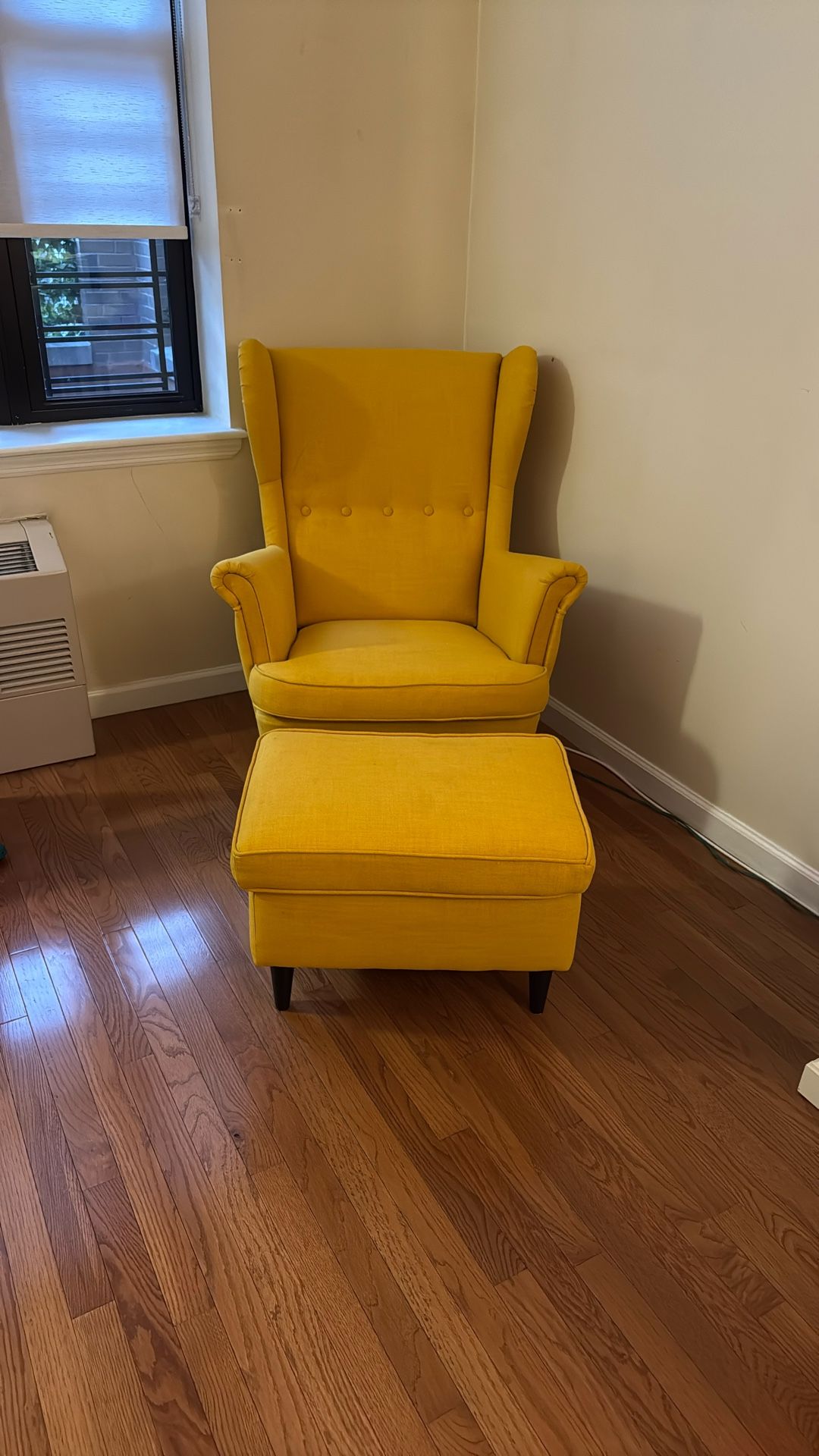 Yellow Chair With Ottoman