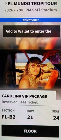 Karol G concert ticket $1250 each 4 available