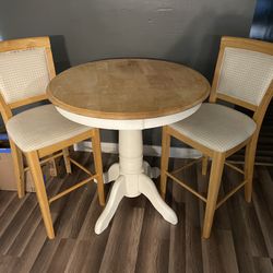 East West End Dining Room Bar Height Table w/Two Chairs