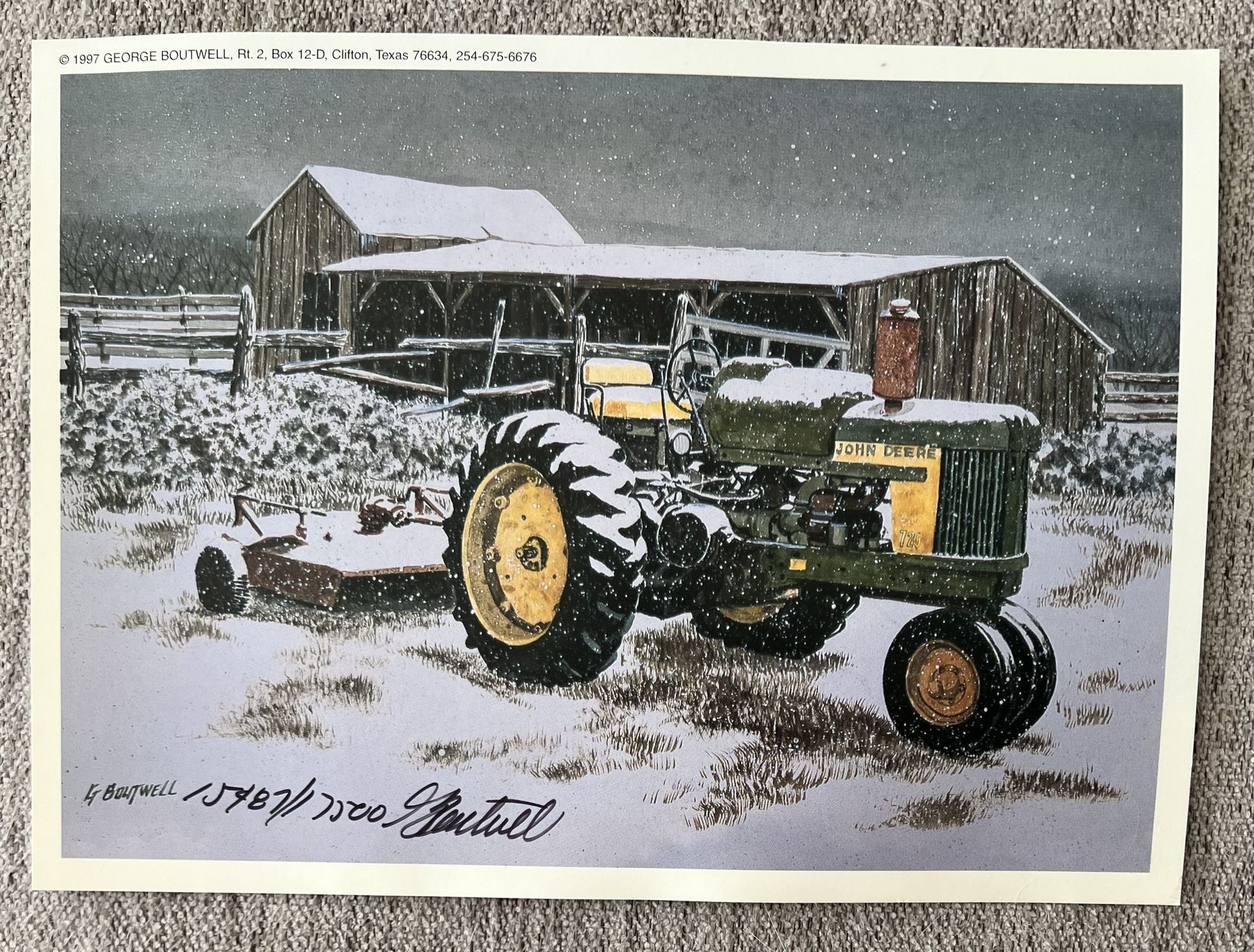 George Boutwell Signed And Numbered Print -"Snow Deere" - 15487 Of 17500