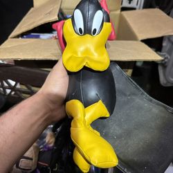 Daffy Duck Plush Toy Vintage Daffy Duck Arm Rest Remote Holder Leather