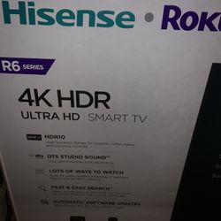 (New) Hisense Roku 65” Inch Tv
