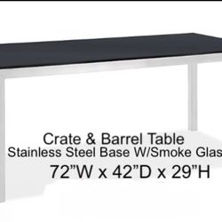 Crate & Barrel Glass Table