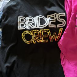 Team bride Neon pink / Bride Crew Black With Gold 