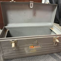 Vintage Craftsman Tool Box And Wrenches, Snap On Sockets, Sears Wrenches