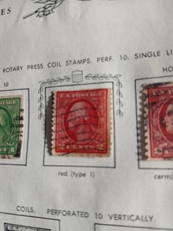 1915 Rotary Press Coil Stamp Perf 10 Horiz