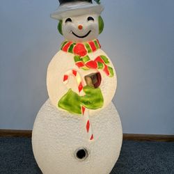 Union Products Frosty The Snowman Dimpled Blow Mold Red and Green Scarf 40” Tall