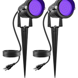 2pk Spotlight 15W LED Black Lights Landscape Lighting Waterproof Outdoor Blacklight with US Plug for Glow Dance Party, Stage Lighting,Body Paint, Fluo