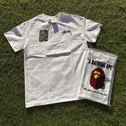STUSSY X BAPE ( WHITE )