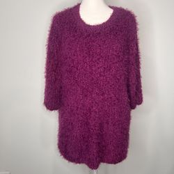 for the republic Fuzzy Cozy Sweater Top Purple Size XL