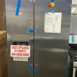 Cruz S Appliances Brand New Side By Side Refrigerator Stainless Steel 1 Year Factory $900