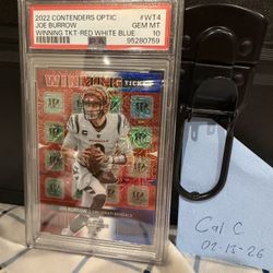 JOE BURROW PSA 10 RED WHITE BLUE WINNING TICKET /13