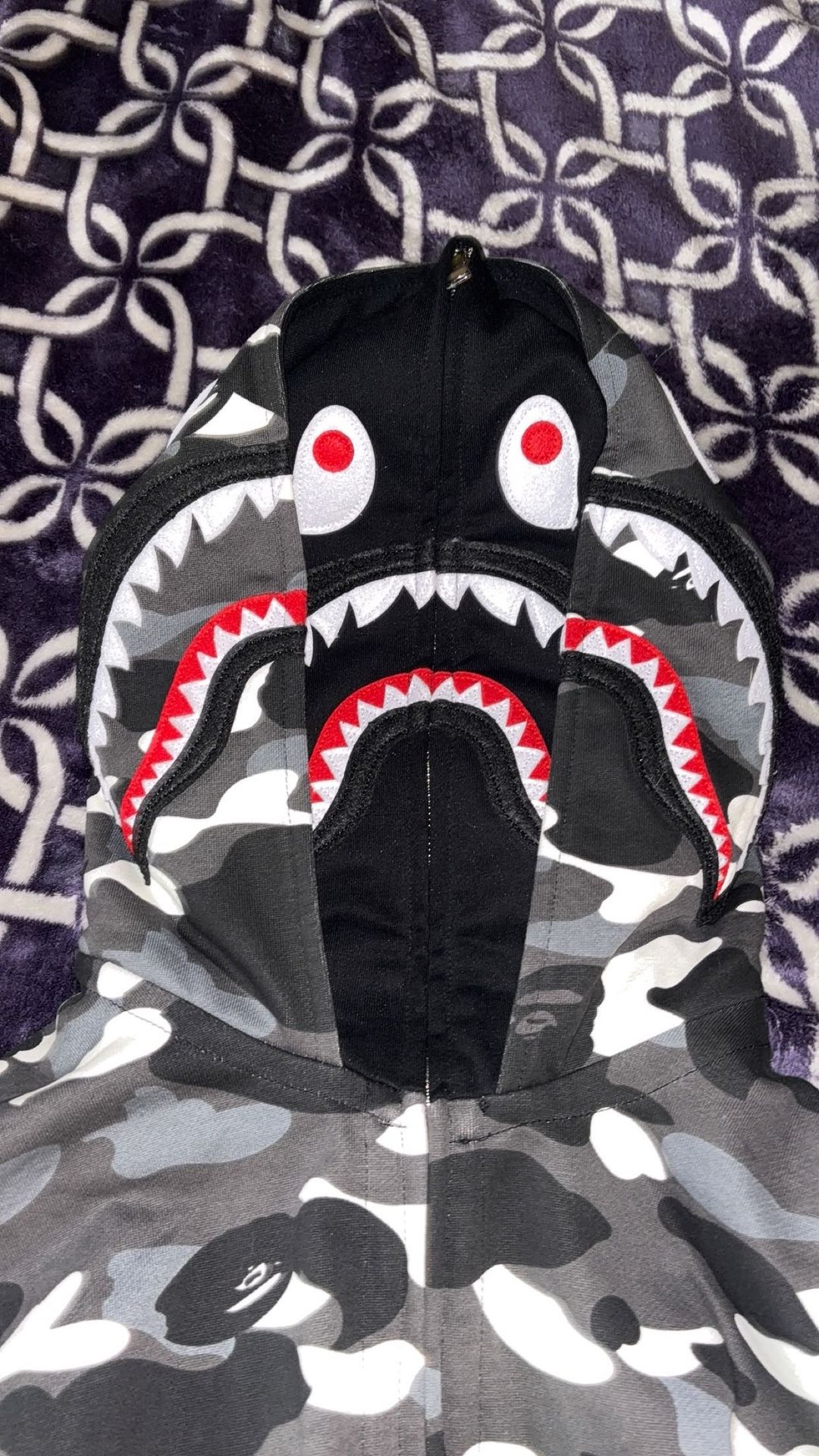 Bape City Camo Shark Wide Full Zip Hoodie Double Hood