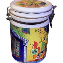 Vintage Starbucks Ceramic Coffee Canister by Chaleur Vincent Van Gogh Theme