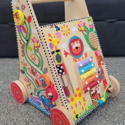 Baby Wooden Walker And Activity Cart