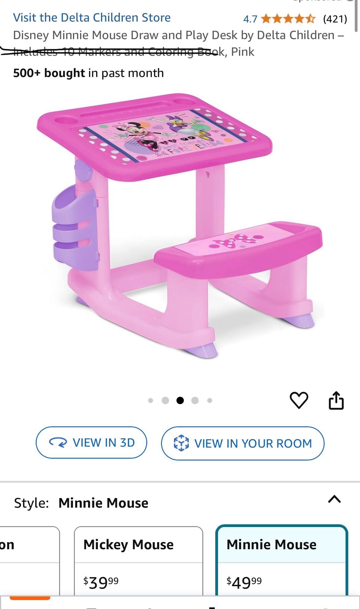 Minnie Mouse Play Desk