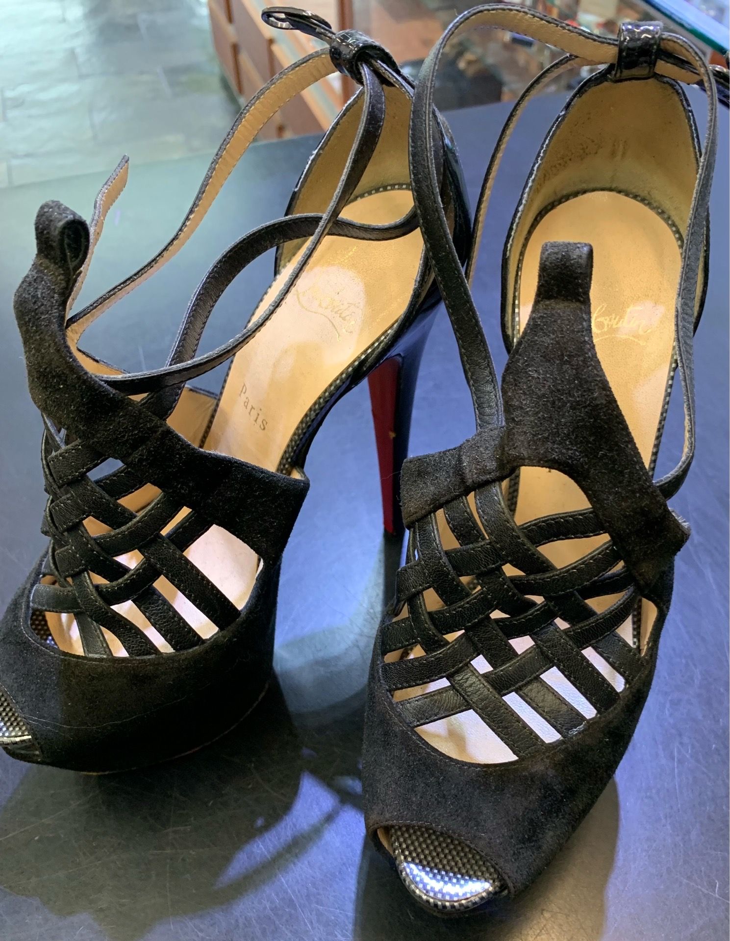 Christian Loubouton Pumps Size 38 1/2(8), Good Used Shape