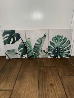 Set of three framed canvas wall art prints