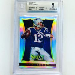 2013 Select Silver Prizm Tom Brady BGS 9 MINT 1st Year Select Silver Prizm
