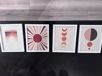 Set of 4 Boho Framed Wall Art Prints