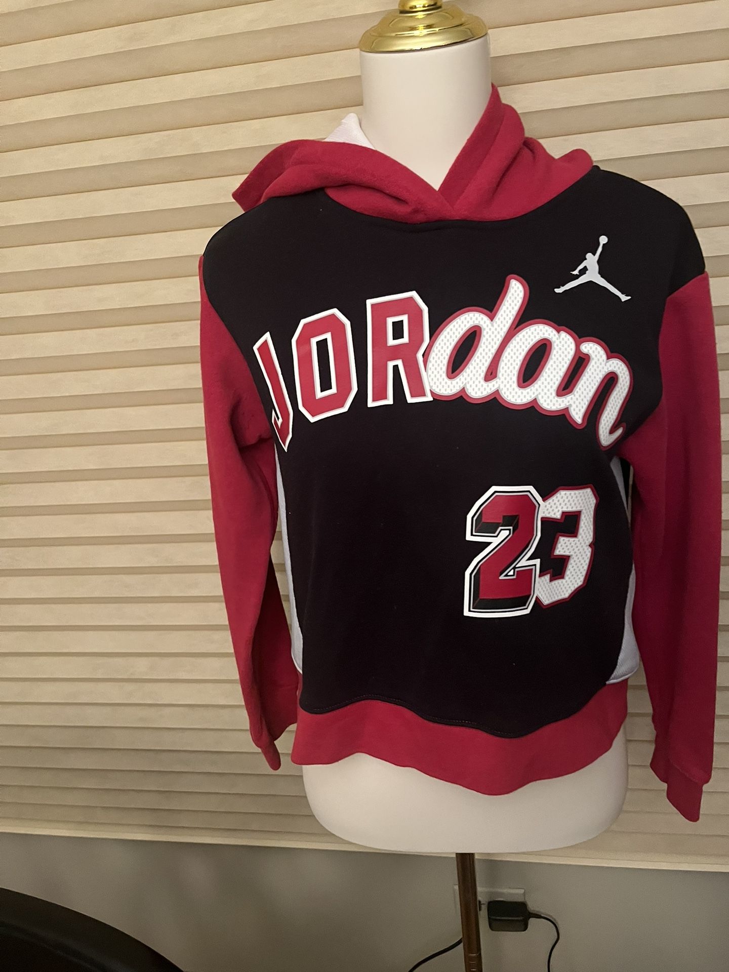 Air Jordan Hoodie Girls You Can Play Boxy Black Red Girls Halter XL -13-15yr old
