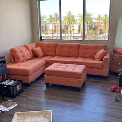 Reversible Orange colour sectional sofa