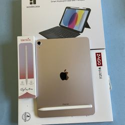  Apple iPad 5th Generation (M1 Chip / Pink Color) 64Gb With Pen, Keyboard Accessories 
