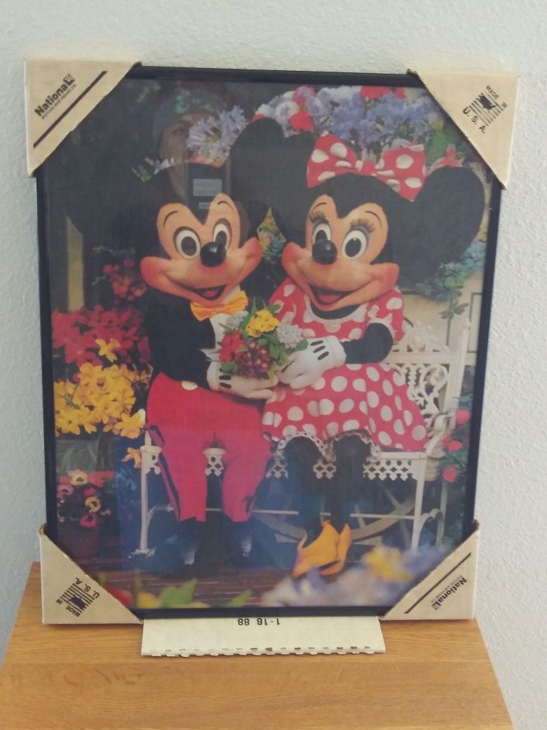 VINTAGE DISNEY POSTER ART MICKEY & MINNIE MOUSE
