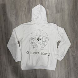 White CH Rhinestone Horseshoe Pull-Over Hoodie