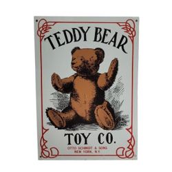 Teddy Bear Toy Co Metal Sign Otto Schmidt & Sons New York NY 14"x10" Tin Sign