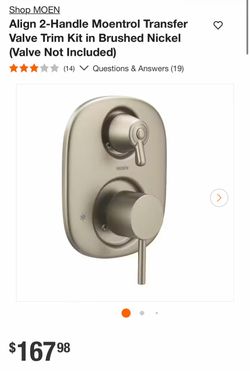 Shop MOEN Align 2-Handle Moentrol Transfer Valve Trim Kit in Brushed Nickel (Valve Not Included)