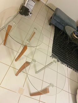 Ashley furniture glass table set.