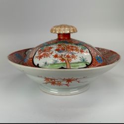 Japanese Zoshuntei Sanpo Zo Late Edo Period Imari Ware Lidded Bowl Arita 1850’s