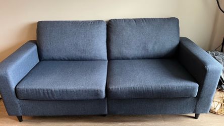 Dark Blue Square Arm Sofa