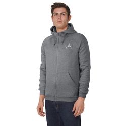 Air Jordan Men's Sportswear Full Zip Jumpman Fleece Hoodie Gray White