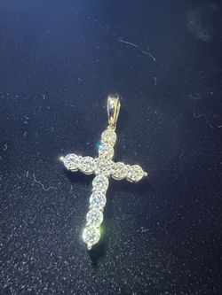 Real Moissanite cross pendant