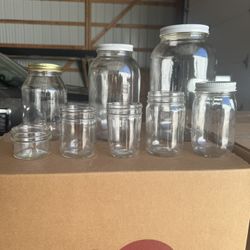 Glass Jars With Lids In Variety Of Sizes 