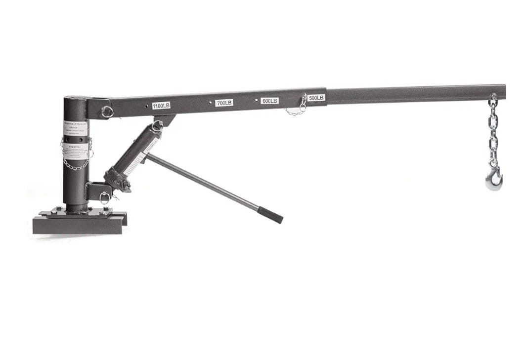 Stark USA 1/2 Ton Capacity Pickup Truck Extra Hoist Lift Load Jib Crane Telescopic Boom 1,100 LBS Extension Lock Position Swivel Base Mounted

