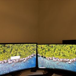 Gaming Pc And 2 27inch Samsung Monitors 