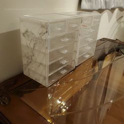 Two Makeup, Jewelry Organizer/ Display Cases- Ckear Aclyric