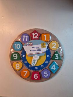 Montessori Wood clock puzzle toy